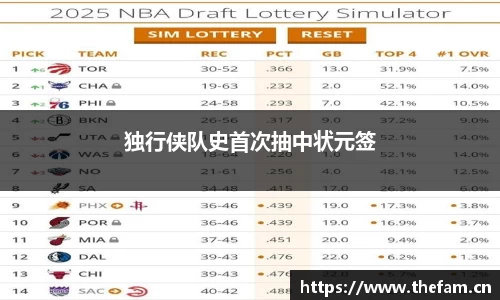 独行侠队史首次抽中状元签