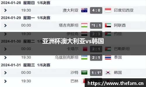 亚洲杯澳大利亚vs韩国