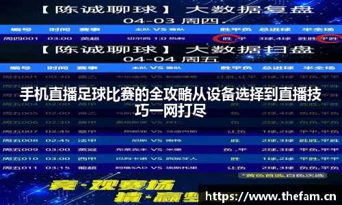 手机直播足球比赛的全攻略从设备选择到直播技巧一网打尽