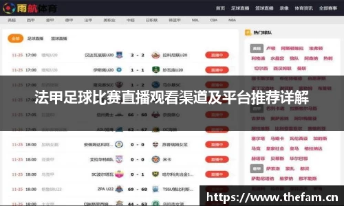 法甲足球比赛直播观看渠道及平台推荐详解