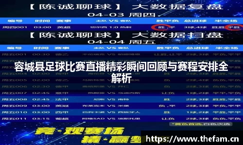 容城县足球比赛直播精彩瞬间回顾与赛程安排全解析