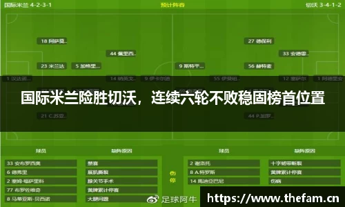 国际米兰险胜切沃，连续六轮不败稳固榜首位置